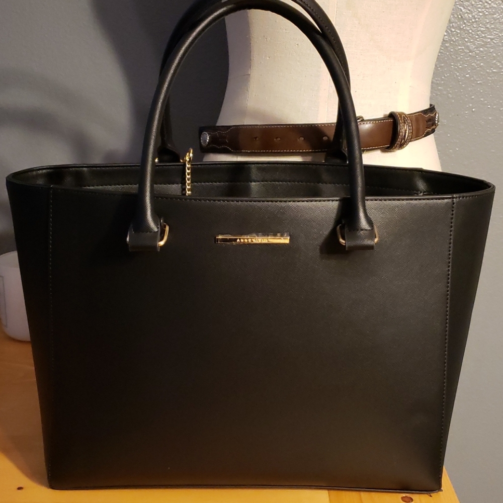 Anne Klein Large Black Tote Purse
